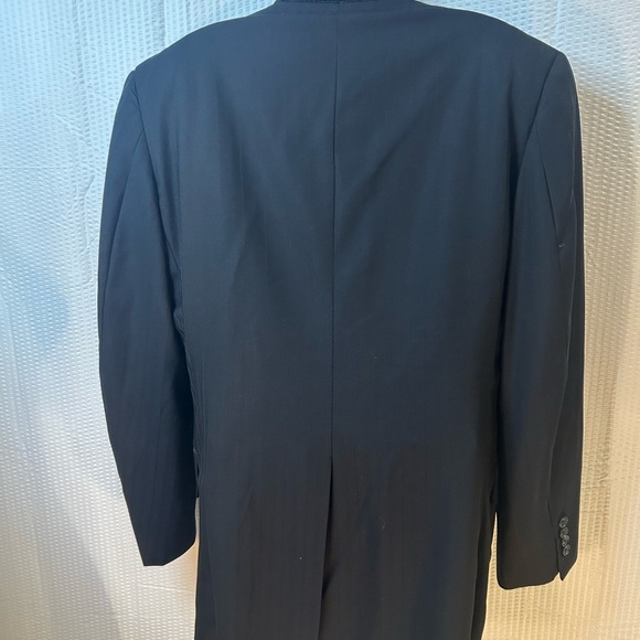 Holland & Sherry Black with Black pinstripe suit coat - Picture 2 of 5